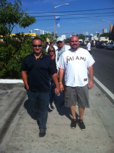 Walking up to Marlins Park.