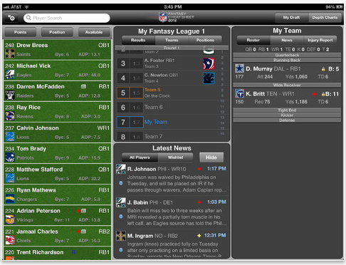 NFL - Fantasy Football Draft iPad Apps
