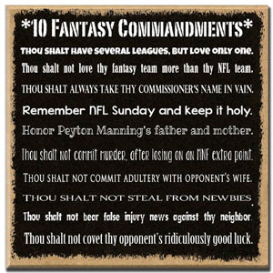 Fantasy 10 Commandments - Fantasy Football Gift
