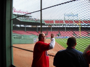 Bar behind center field fence at Fenway Park
