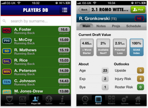 Draft GM - Fantasy Footbal Draft iPad App