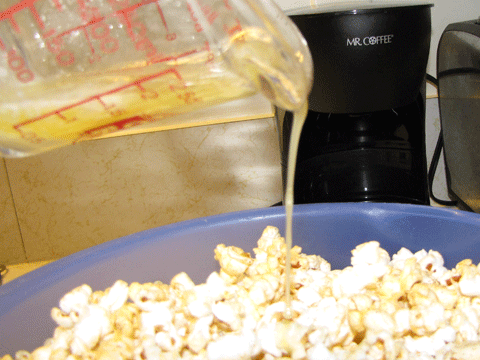 5 Spicy Popcorn Recipe Pouring Butter