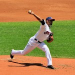 Danny Salazar in his pitching motion